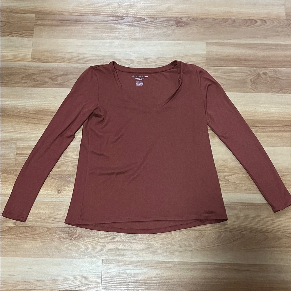 Women's Long Sleeve Top in Rust